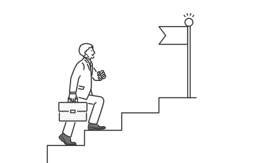 新卒入社後代表就任への最短記録のイラスト